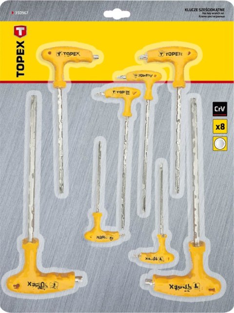 Klucze sześciokątne typu "T" 2-10 mm, zestaw 8 szt