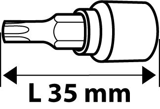 Końcówki Torx na nasadce 35 mm, zestaw 7 szt.