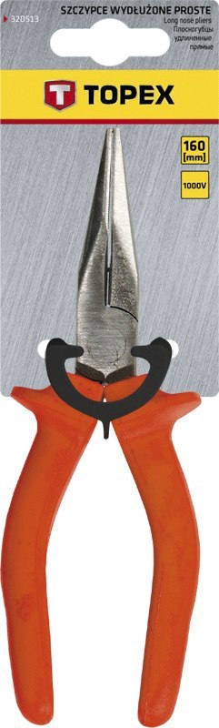 Szczypce wydłużone proste 160 mm, 1000V TOPEX