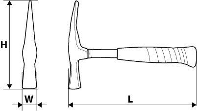 Młotek murarski 600 g, trzonek metalowy, hartowany