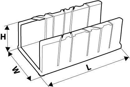 Skrzynka uciosowa plastikowa 280 x 85 x 85 mm