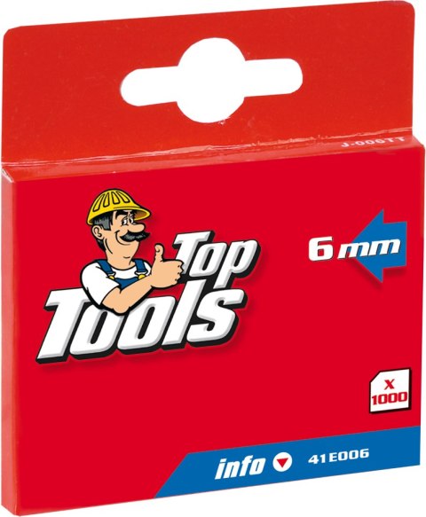 Zszywki typ J, 10 mm, 1000 szt. 41E010 TOP TOOLS Zszywki typ J, 10 mm, 1000 szt. 41E010 TOP TOOLS