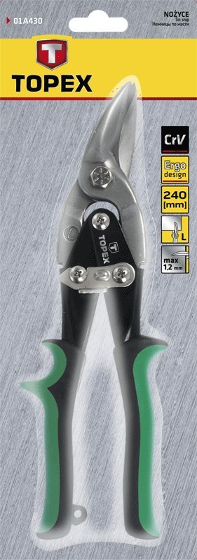 Nożyce do blachy 250 mm, lewe