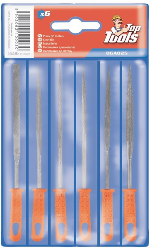 Pilniki iglaki do metalu, zestaw 6 szt.