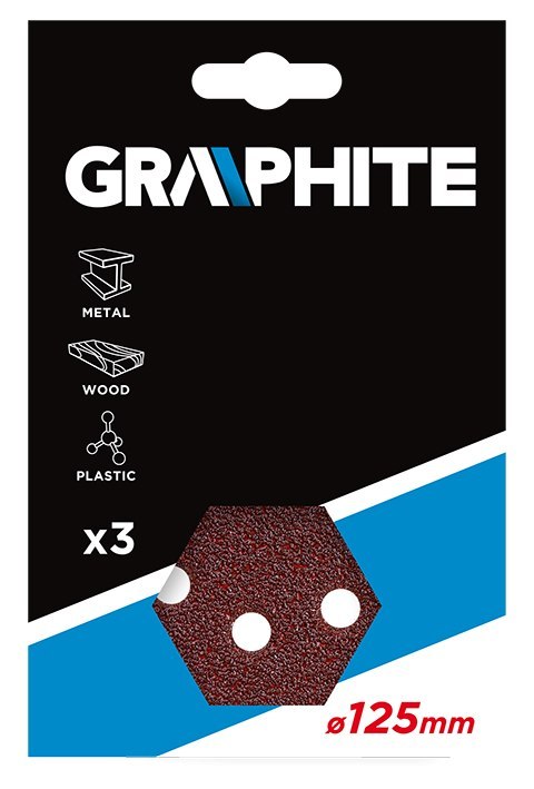 Krążki ścierne 125 mm, K100, 3 szt., z otworami