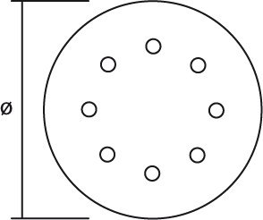 Krążki ścierne 125 mm, K100, 3 szt., z otworami