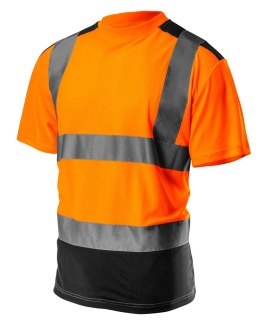 T-shirt ostrzegawczy, ciemny dół, pomarańczowy, XL