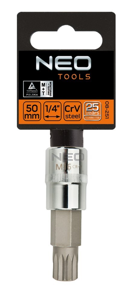 Końcówka Spline na nasadce 1/2", M6 x 55 mm