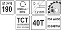 TARCZA WIDIOWA DO DREWNA 190X40TX16MM