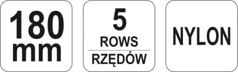 SZCZOTKA NYLON PLASTIK. R. 5-RZĘDÓW,SKRO