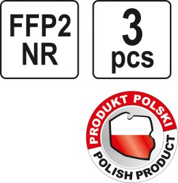 PÓŁMASKI FILTRUJĄCE FFP2/KZ 3SZT