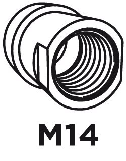 Szczotka druciana doczołowa 100 mm x M14, INOX