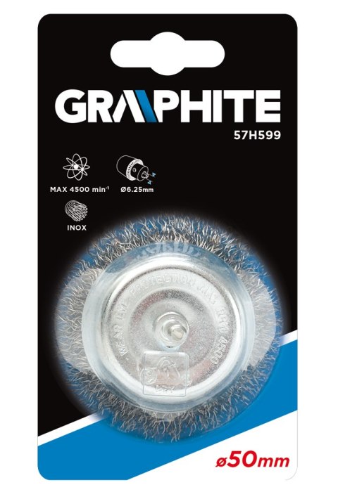 Szczotka druciana doczołowa z trzpieniem 50 mm, IN