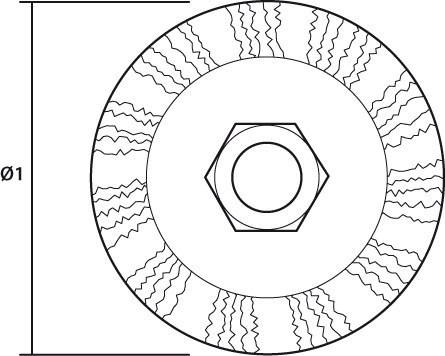 Szczotka druciana tarczowa odgięta 115 mm x M14, I