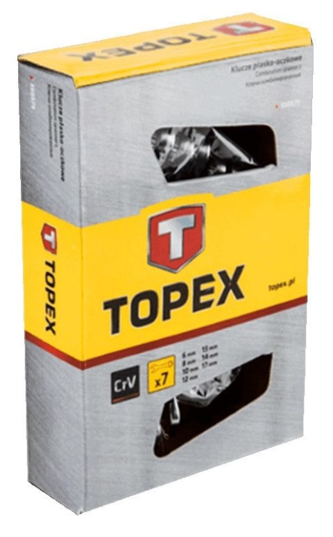 KLUCZE PŁASKO-OCZKOWE 6-17mm 7szt. 35D379 TOPEX