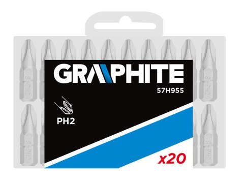 Końcówki wkrętakowe PZ2 x 25 mm, 20 szt.