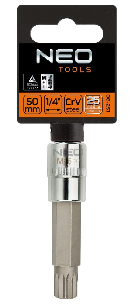 Końcówka Spline na nasadce 1/2", M6 x 100 mm