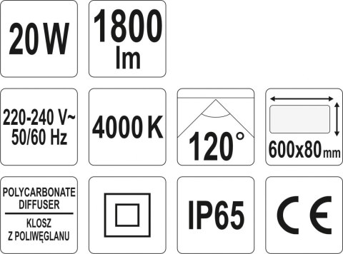 OPRAWA HERMETYCZNA IP65 LED 20W 4000K