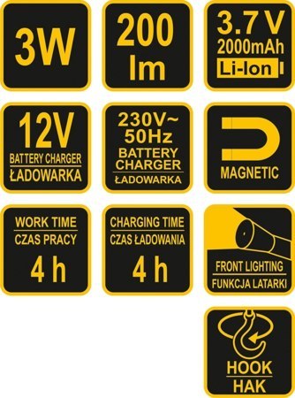 LAMPA WARSZTATOWA COB LED 3W 82719V VOREL