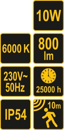 REFLEKTOR SMD LED 10W Z CZUJN. RUCHU 82845V VOREL