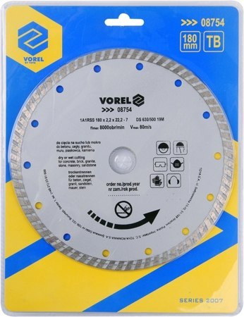 TARCZA DIAMENTOWA 180MM /TURBO/ 08754V VOREL