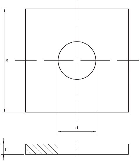 PODKŁADKA KWADRATOWA 16,0x50,0x5,0 1KG Q3313