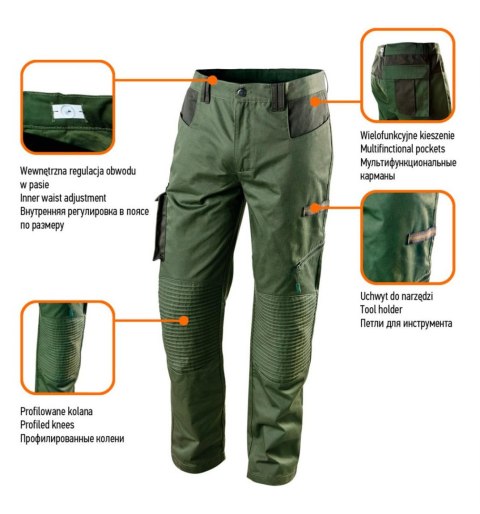 Spodnie robocze CAMO olive, rozmiar L 81-222 NEO