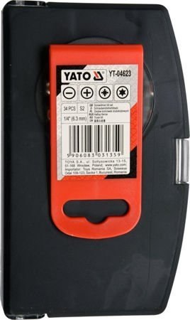 ZESTAW KOŃCÓ ŚRUBOKRĘTOWYCH 34 SZT YT-04623 YATO
