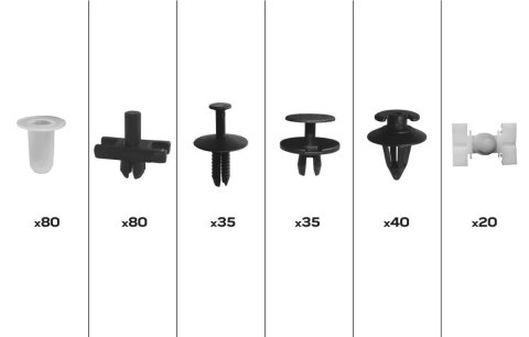 Zestaw spinek samochodowych BMW, 290 sztuk