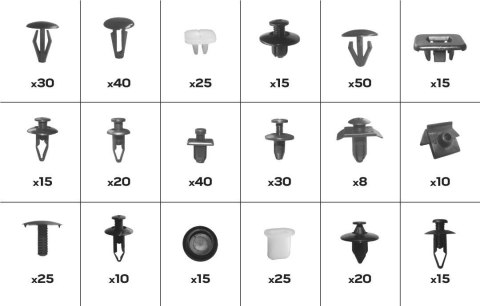 Zestaw spinek samochodowych Nissan, 408 sztuk