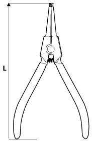 Szczypce segera do pierścieni osadczych 220 mm, ze