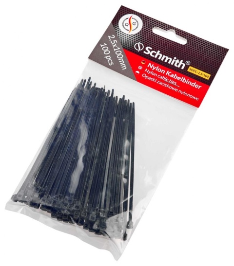 OPASKI ZACISKOWE NYLONOWE CZARNE 3,6x250