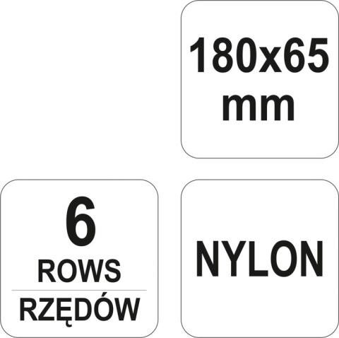 SZCZOTKA NYLON PLASTIK. R. 6-RZĘD, SKROB YT-6350 Y