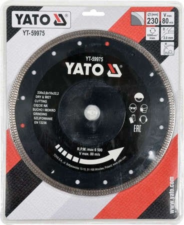 TARCZA DIAMENTOWA 230MM DO CERAMIKI YT-59975 YATO