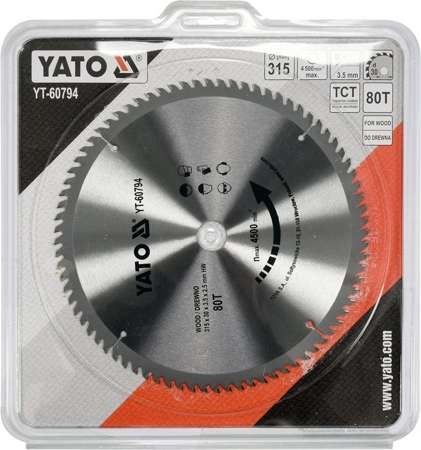 TARCZA WIDIOWA DO DREWNA 315X80TX30 YT-60794 YATO