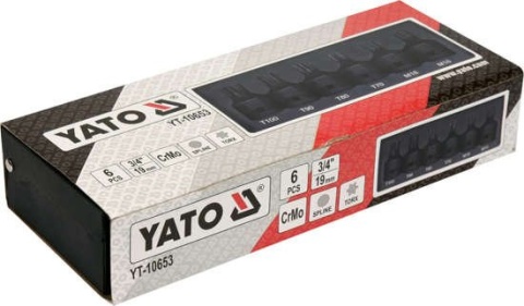 ZESTAW UDAR. KLUCZY TRZPIEN. TORX/SPLINE YT-10653
