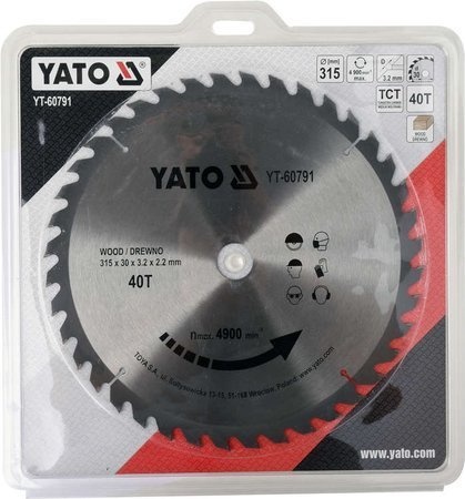 TARCZA WIDIOWA DO DREWNA 315X40TX30MM YT-60791 YATO