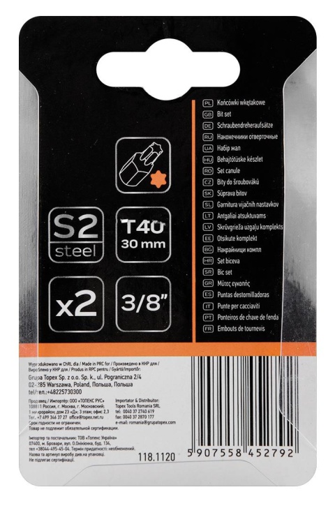 Końcówka TORX T40 x 30 mm, S2 x 2 szt.