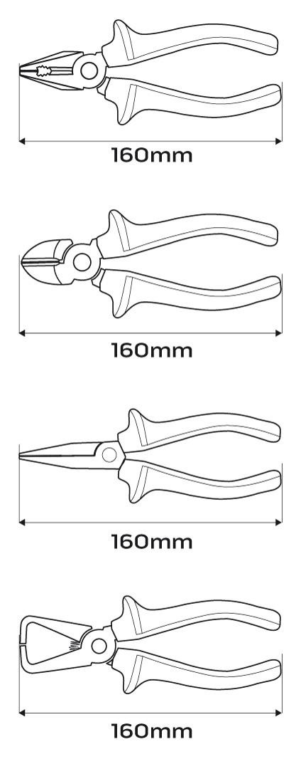 Zestaw szczypiec i wkrętaków 1000V, 7 szt.