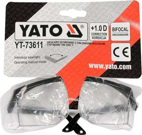 OKULARY OCHRONNE KOREKCYJNE +1 YT-73611 YATO