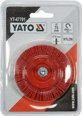 SZCZOTKA TARCZ. Z TRZPIENIEM 75MM NYLON YT-47791 YATO