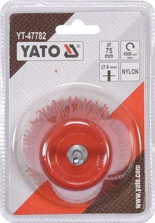 SZCZOTKA TARCZOWA 75MM NYLON TRZPIEŃ YT-47782 YATO