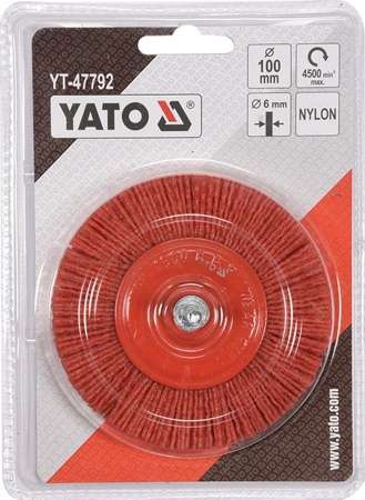 SZCZOTKA TARCZOWA TRZPIEŃ 100MM NYLON YT-47792 YATO