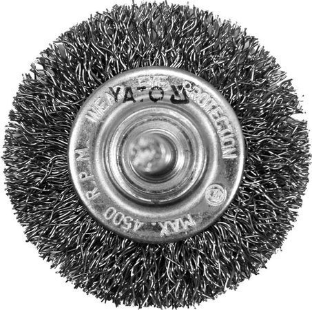 SZCZOTKA TARCZOWA Z TRZPIENIEM 50MM INOX YT-47565