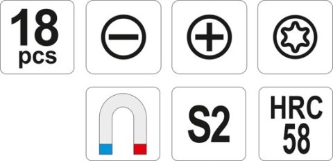 ZESTAW WKRĘTAKÓW 18SZT YT-25982 YATO