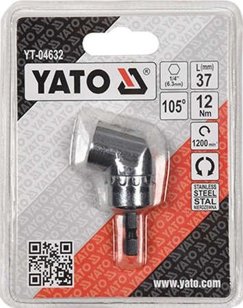 ADAPTER KĄTOWY 37MM, 1/4' YT-04632 YATO