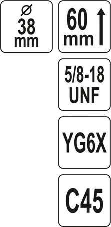 OTWORNICA UNIWERSALNA TCT 38MM 5/8'' YT-43975 YATO