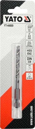 WIERTŁO DO METALU HSS 6542 4,8MM HEX YT-44869 YATO