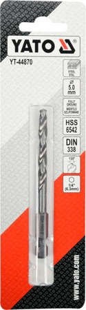 WIERTŁO DO METALU HSS 6542 5,0MM HEX YT-44870 YATO