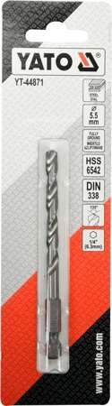 WIERTŁO DO METALU HSS 6542 5,5MM HEX YT-44871 YATO